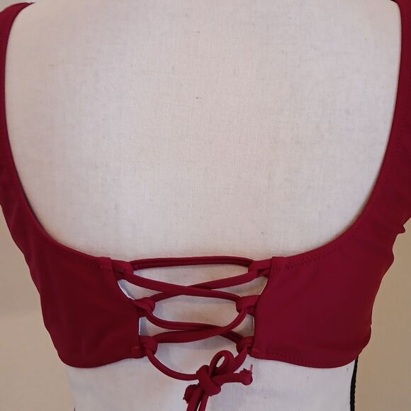 Beachsissi Red Two Piece Swimsuit. Coastal. Beachy. - Picture 9 of 13